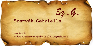Szarvák Gabriella névjegykártya