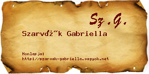 Szarvák Gabriella névjegykártya